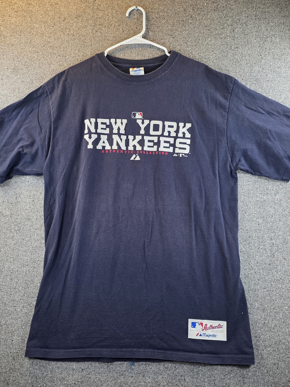 Majestic New York Yankees Authentic Collection T-Shirt Men L Navy MLB Y2K 2006